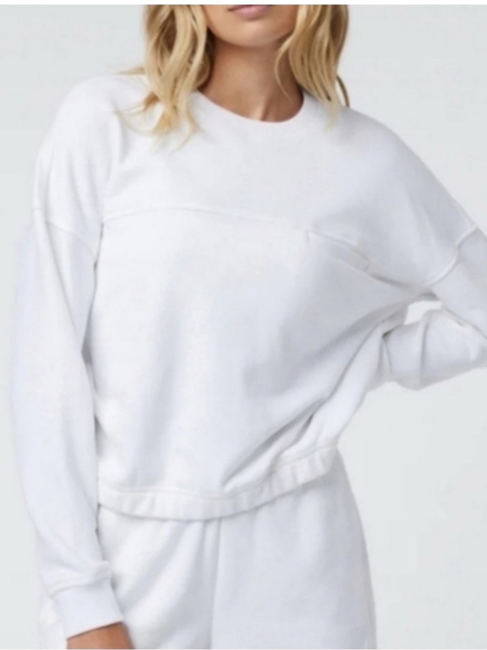 Women's White Crewneck Pullover Top